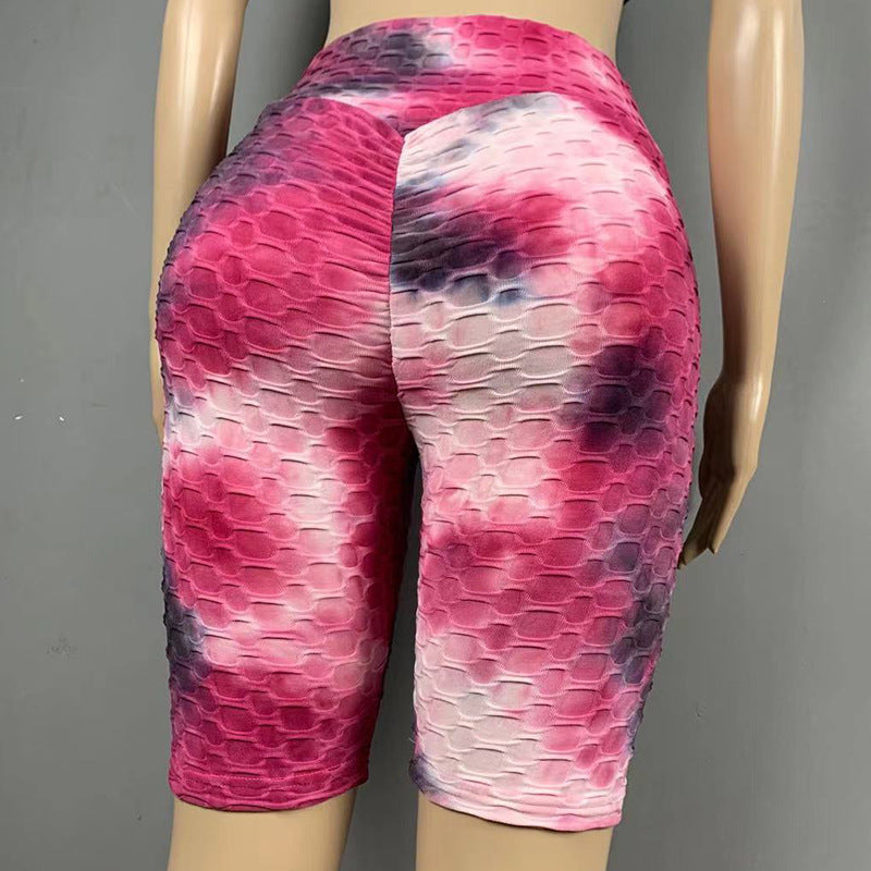 Women Dyed Sports Yoga Five Cents Pants-Activewear-1-S-Free Shipping Leatheretro