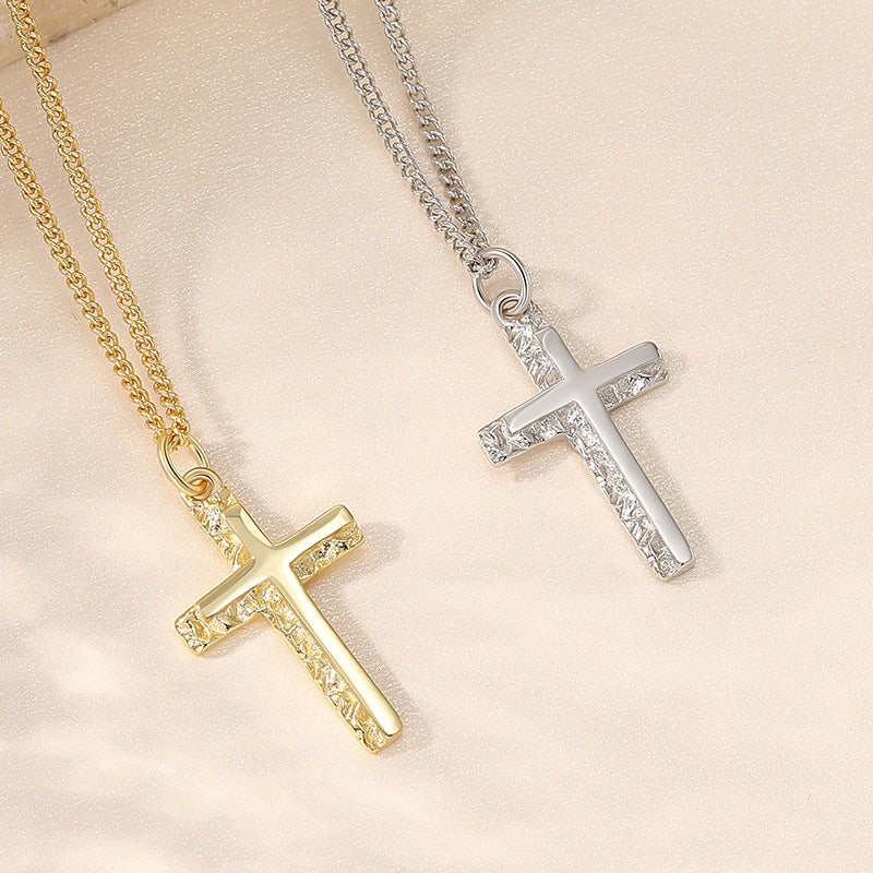 Irregular Cross Design Sterling Silver Necklace for Women-Necklaces-White-Free Shipping Leatheretro