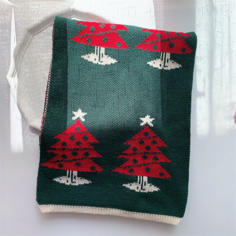 Lovely Warm Knitting Girl's Scarf for Christmas-Scarves & Shawls-Green Tree-175cm-Free Shipping Leatheretro