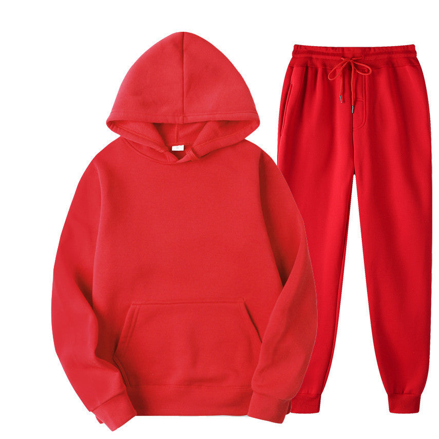 Casual Pullover Hoodies and Sports Pants Sets for Women and Men-Suits-Red-S-Free Shipping Leatheretro