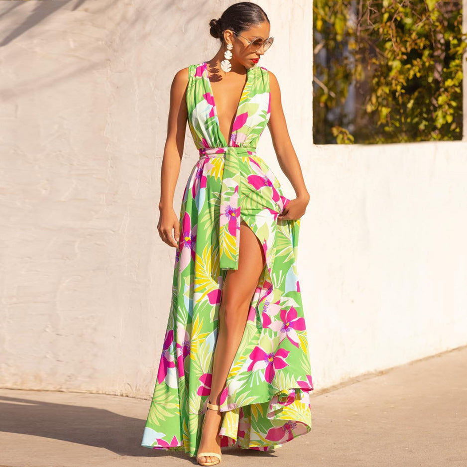 Sexy Floral Print Summer Long Dresses-Dresses-The same as picture-S-Free Shipping Leatheretro