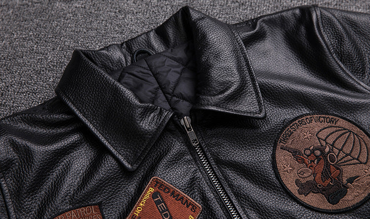Winter Warm Sheep Skin Short Jackets for Men-Coats & Jackets-black polished-S-Free Shipping Leatheretro