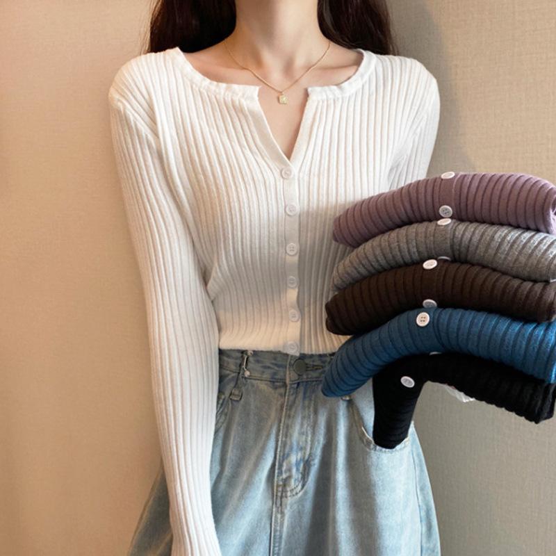 Women Fashion Long Sleeves Fall Cardigan Sweaters-Shirts & Tops-White-One Size-Free Shipping Leatheretro