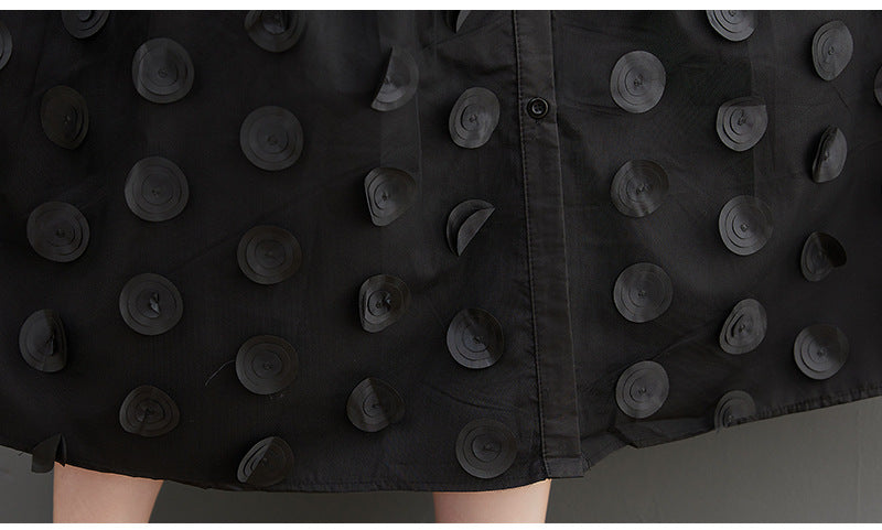 Black Plus Sizes Long Shirt Dresses-Dresses-Black-One Size-Free Shipping Leatheretro