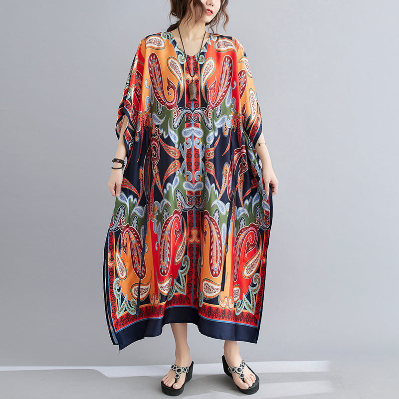 Casual Summer Plus Sizes Long Loose Dresses-Dresses-The same as picture-One Size-Free Shipping Leatheretro