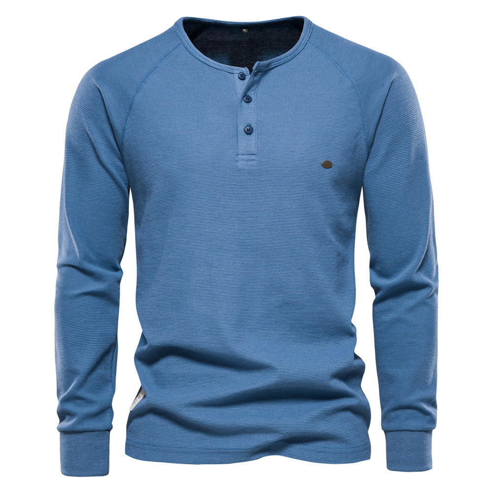 Fashion Long Sleeves T Shirts for Men-Shirts & Tops-Blue-S-Free Shipping Leatheretro