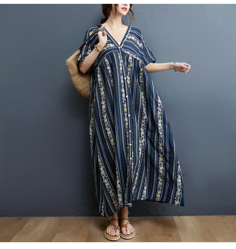 Summer Plus Sizes Long Cozy Dresses-Dresses-White-One Size-Free Shipping Leatheretro