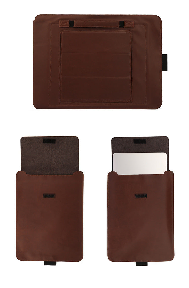 Vintage Multifunctional 13.3 Leather padfolio Laptop Bag J6522-Leather padfolio-Brown-Free Shipping Leatheretro