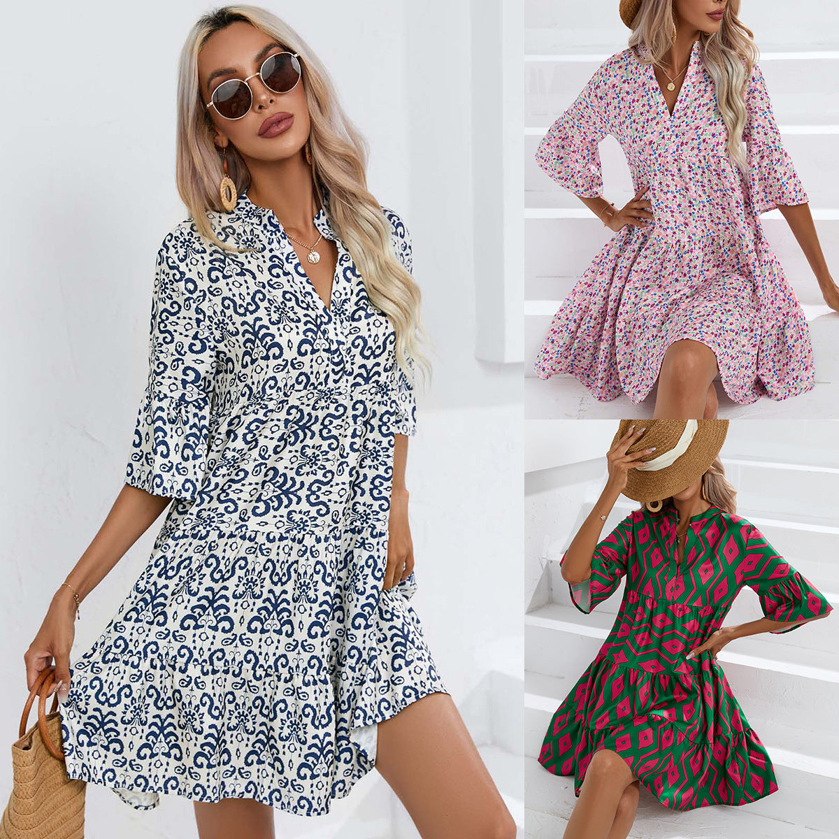 Casual Summer Short Daily Dresses for Women-Dresses-Green-S-Free Shipping Leatheretro