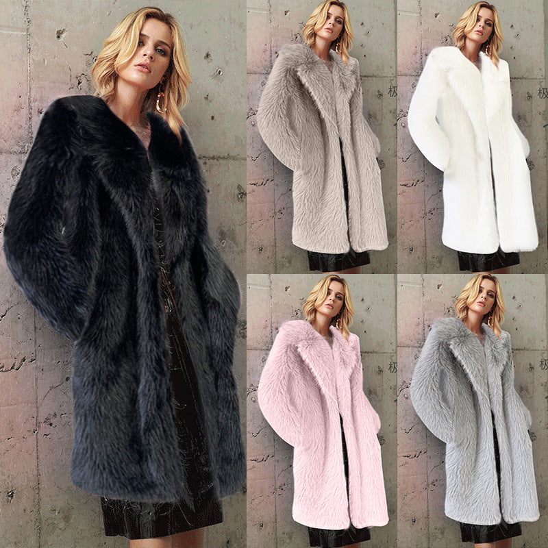Winter Man-made Faux Fur Coats for Women-White-S-Free Shipping Leatheretro