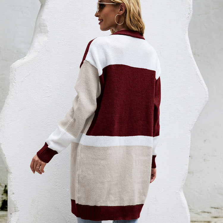 Women Plus Sizes Knitting Cardigan Coats-Shirts & Tops-Red-S-Free Shipping Leatheretro