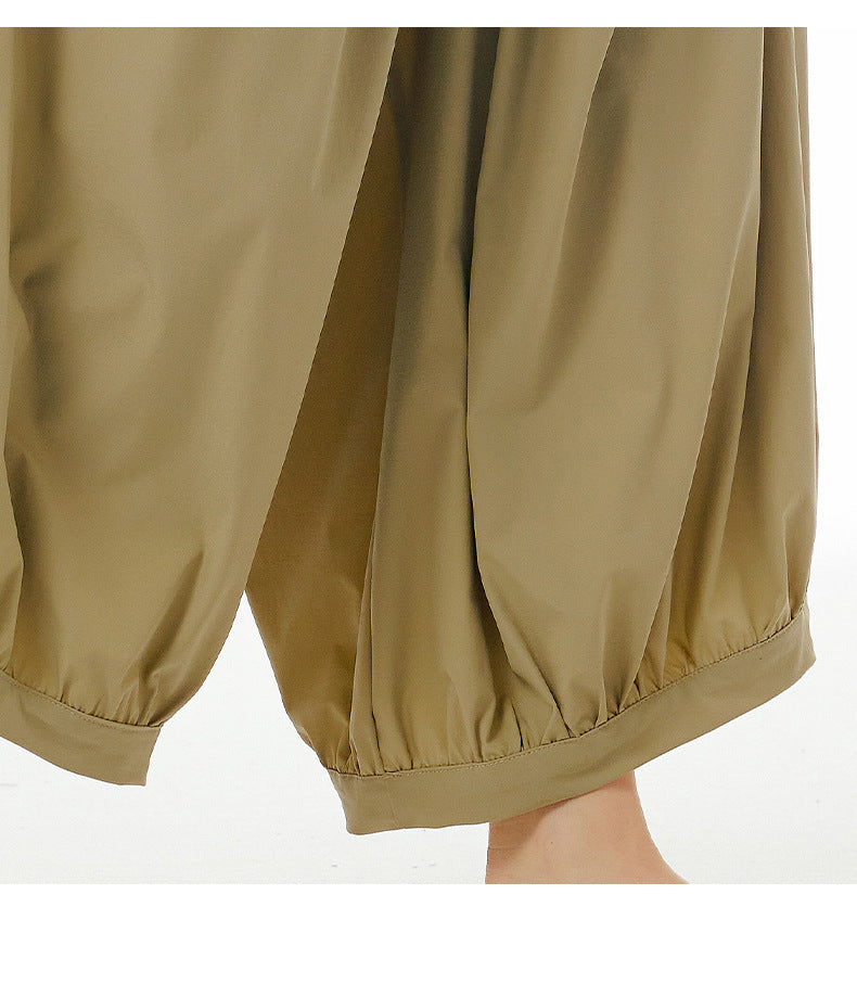 Summer Casual Plus Sizes Wide Legs Pants-Pants-Khaki-One Size-Free Shipping Leatheretro