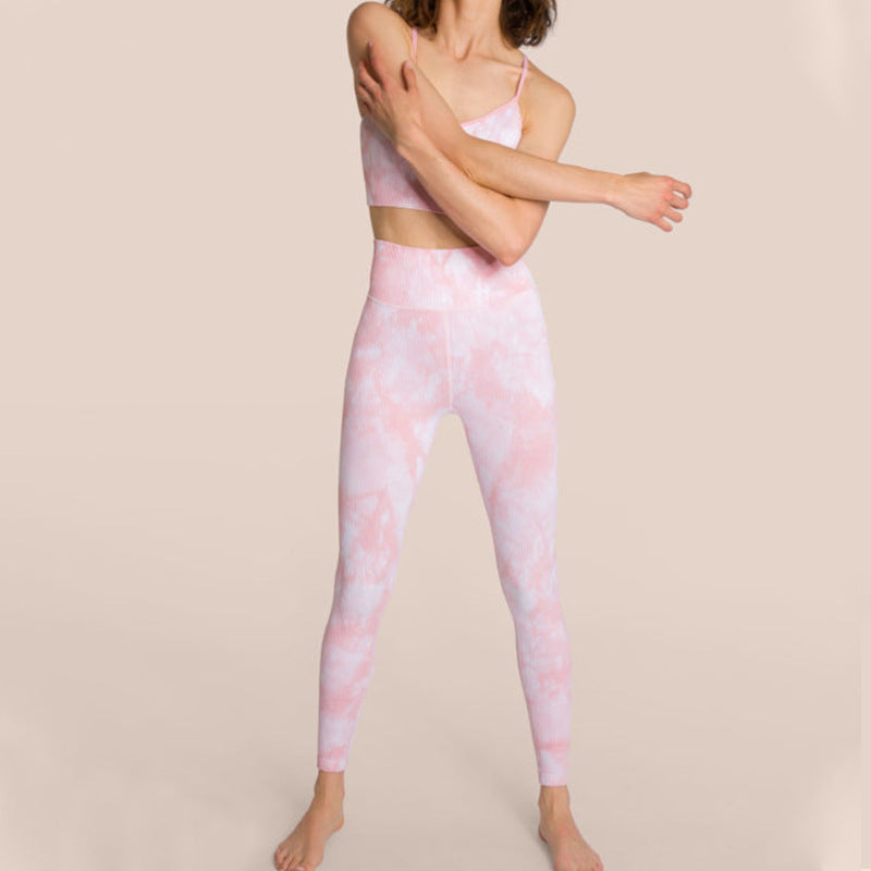 Sexy Fast Drying Dyed Yoga Sets for Women-Activewear-Pink-S-Free Shipping Leatheretro
