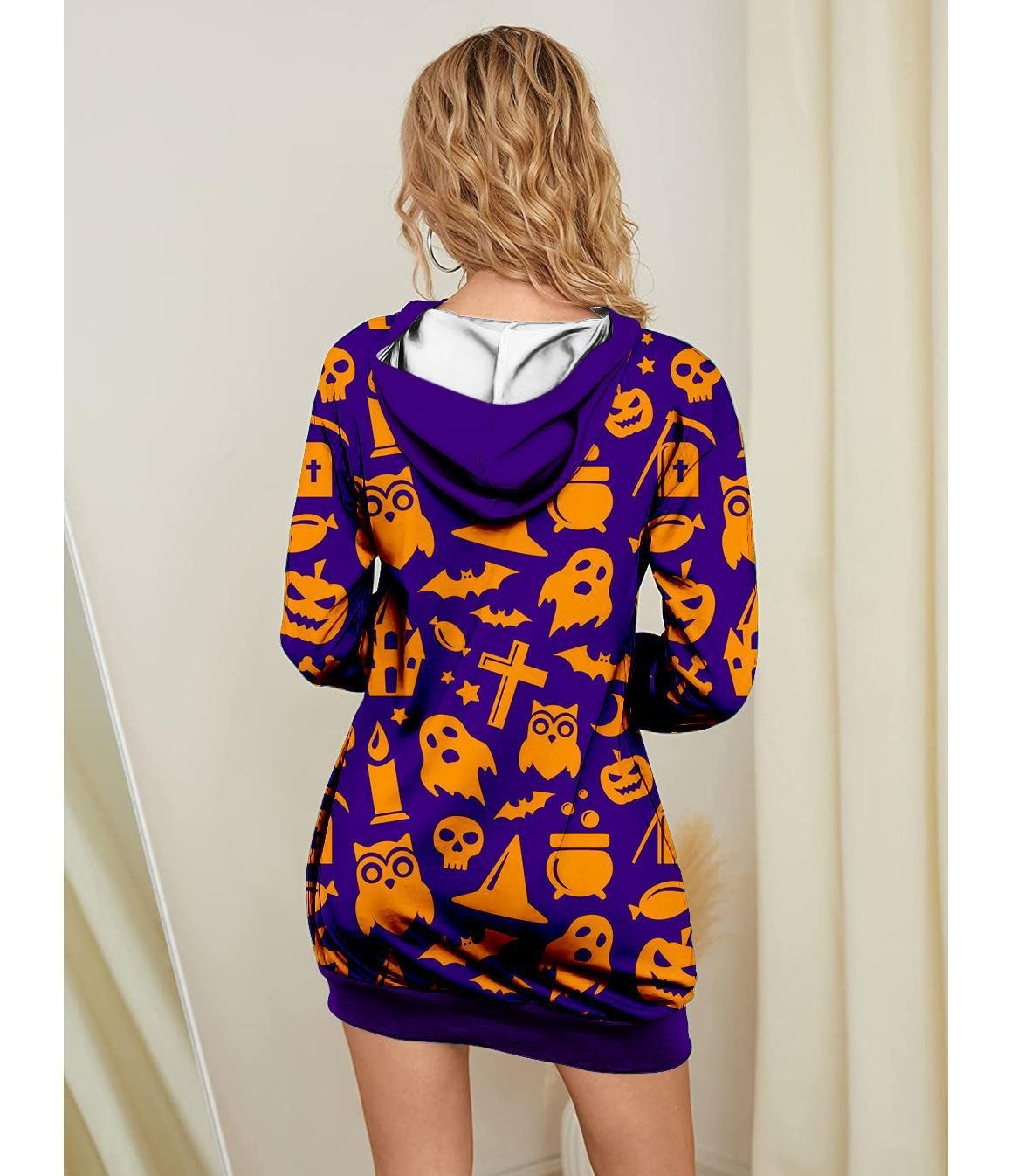 Halloween Pumpkin Design Pullover Hoodies for Women-Shirts & Tops-A-S-Free Shipping Leatheretro