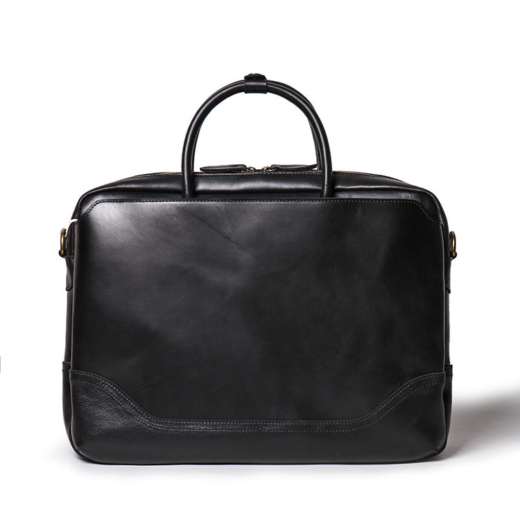 New Genuine Leather Vintage Laptop Bag L9078-Leather Briefcase-Black-Free Shipping Leatheretro