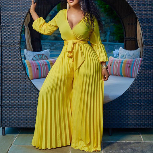 Sumemr Sexy Plus Sizes Women Jumpsuits & Rompers-Jumpsuits & Rompers-Yellow-S-Free Shipping Leatheretro