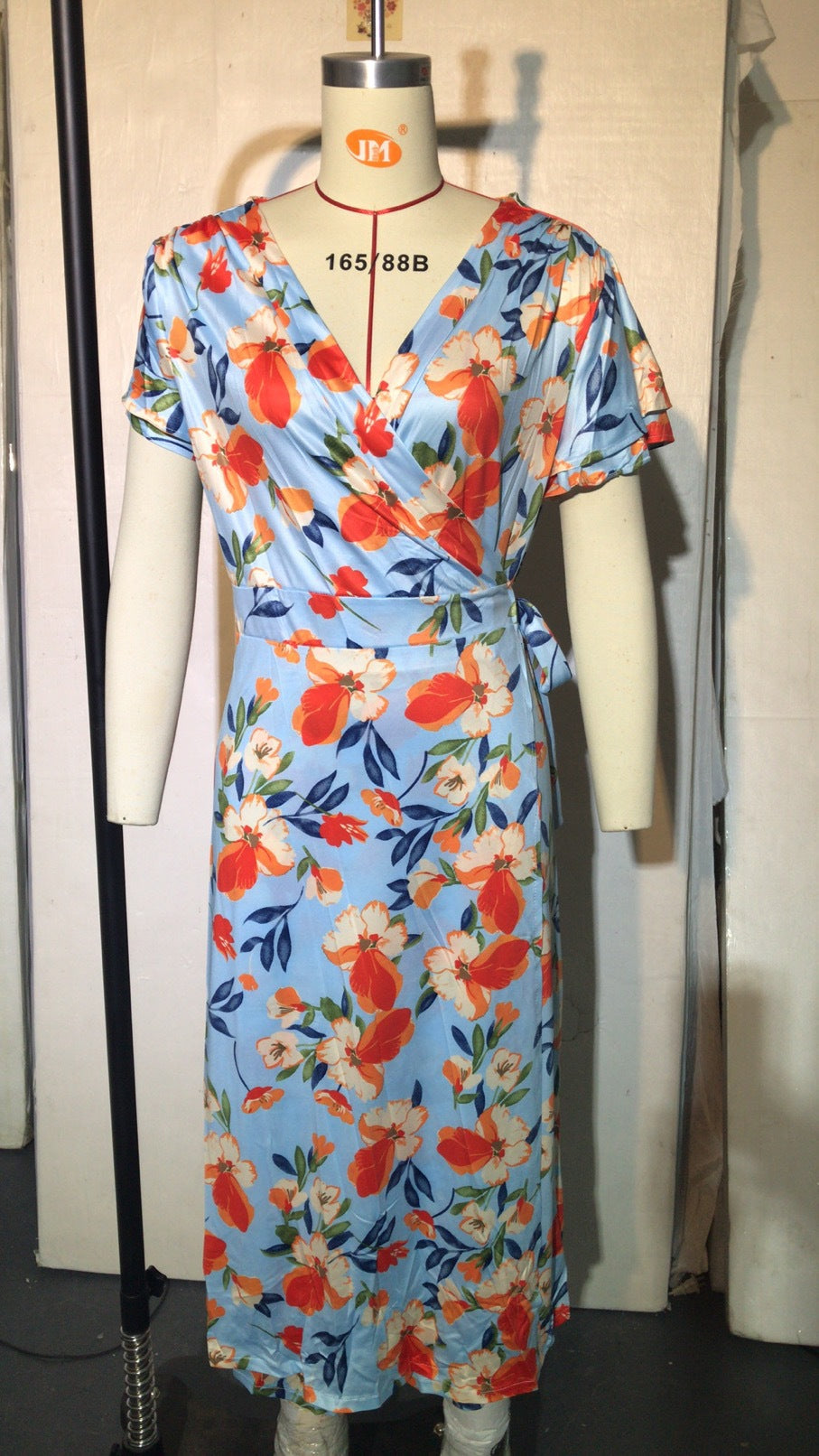 Summer Ruffled Flower Women Dresses-Dresses-Dark Blue-L-Free Shipping Leatheretro