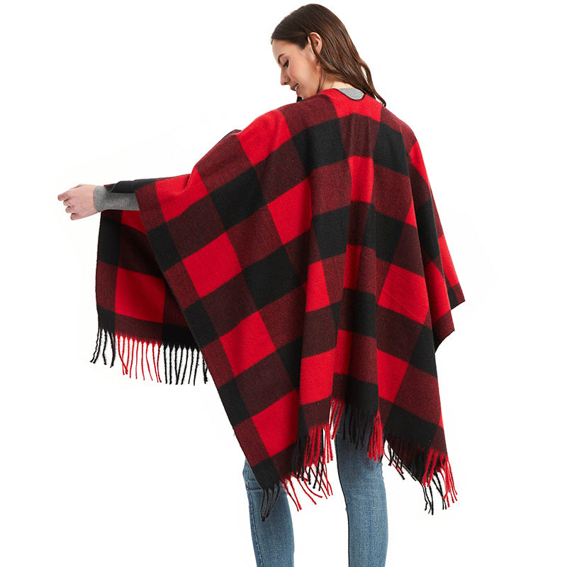 Winter Tassels Shawls Cape for Women-capes-SH11-01-160cm-Free Shipping Leatheretro