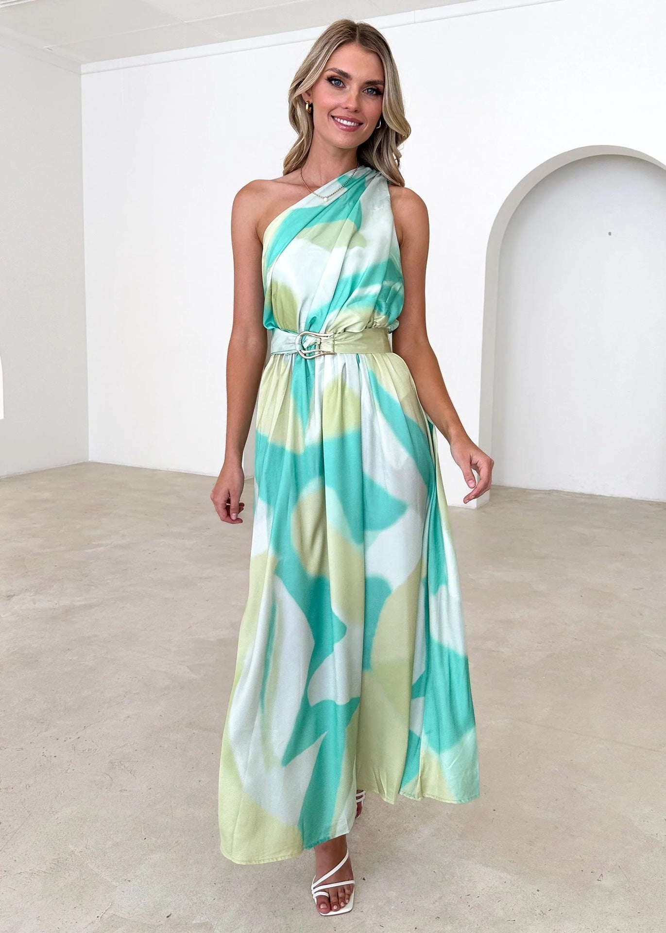 Sexy One Shoulder Summer Dresses-Dresses-A-S-Free Shipping Leatheretro