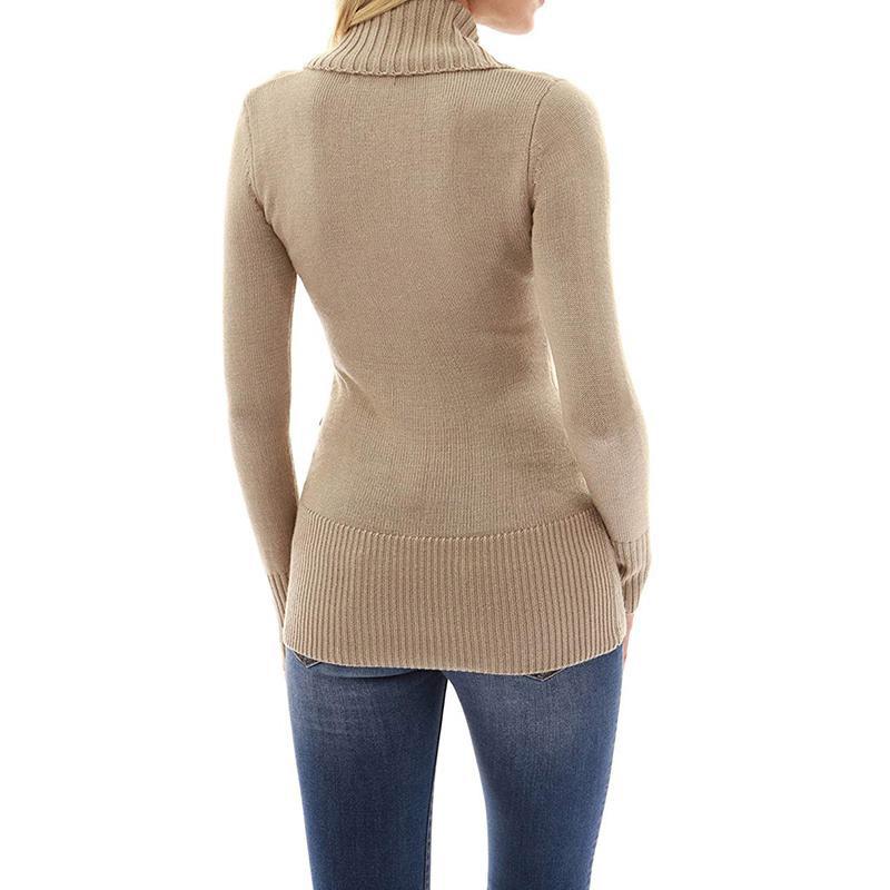 Fall/winter V Neck Tight Sweaters-Sweater&Hoodies-Khaki-M-Free Shipping Leatheretro