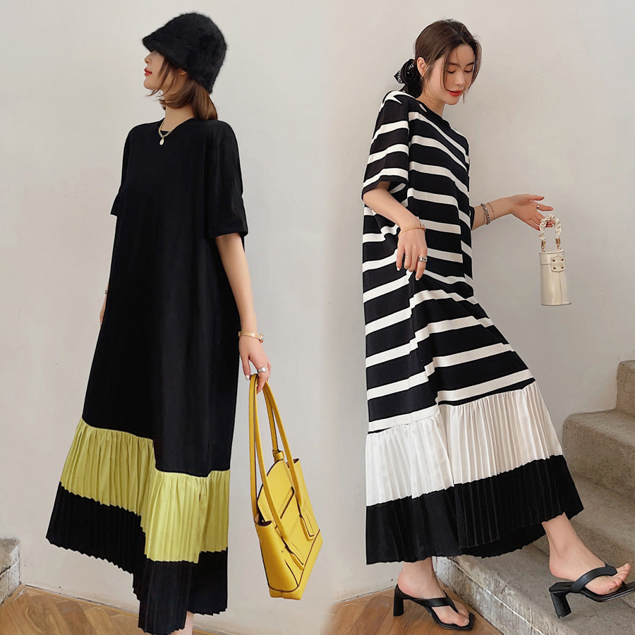 Summer Casual Plus Sizes Loose Women Dresses-Dresses-Black-L-Free Shipping Leatheretro