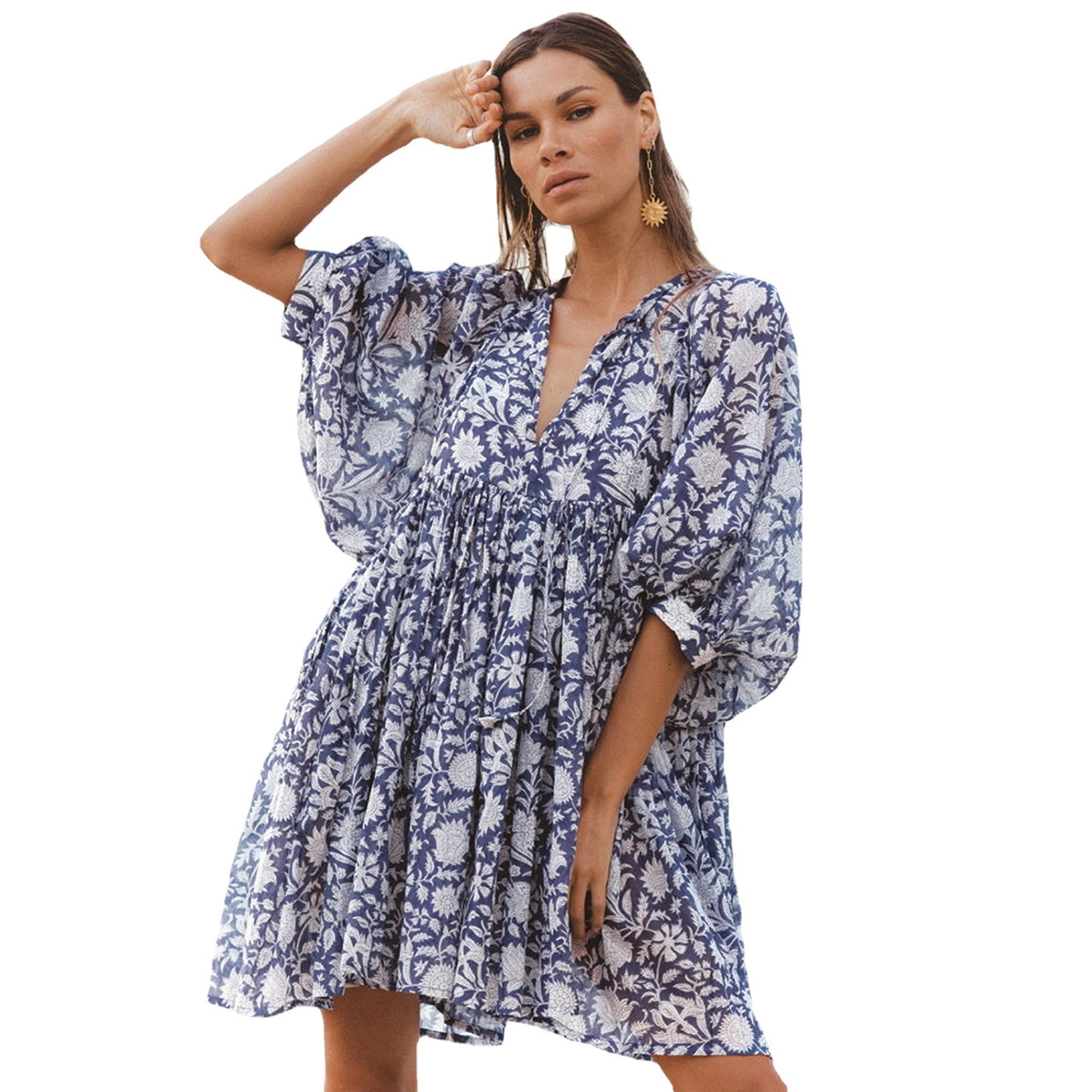 Fashion Summer Beach Holiday Short Dresses-Dresses-FQPS004-S-Free Shipping Leatheretro