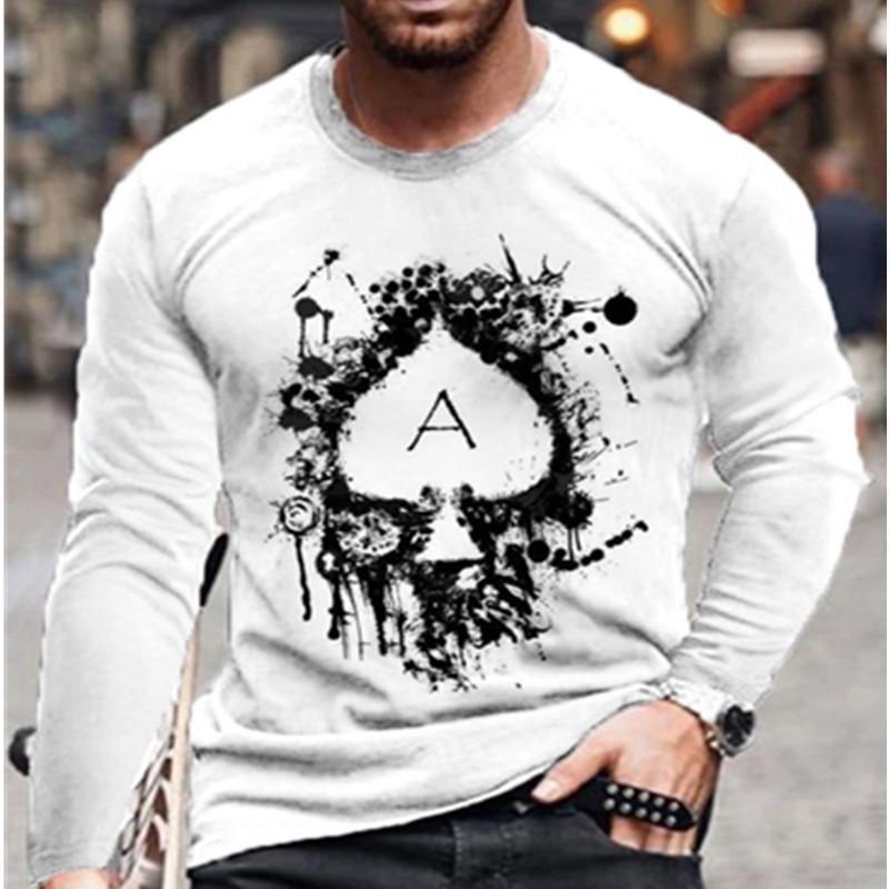 Casual Men Poke Design Long Sleeves T Shirts-Men's T Shirts-2-S-Free Shipping Leatheretro