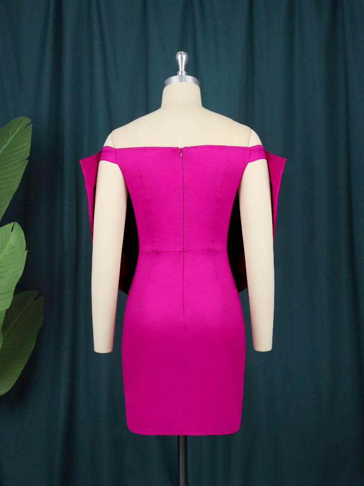 Designed Strapless Bowknot Design Party Sheath Dresses-Dresses-Rose Red-S-Free Shipping Leatheretro
