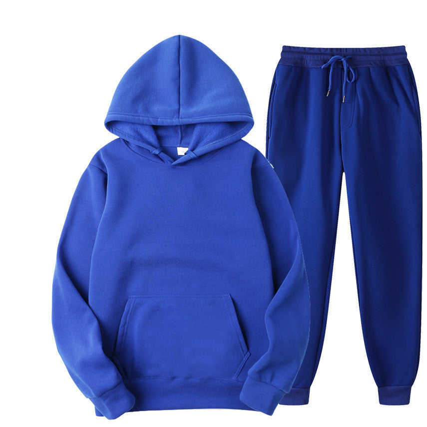 Casual Pullover Hoodies and Sports Pants Sets for Women and Men-Suits-Blue-S-Free Shipping Leatheretro