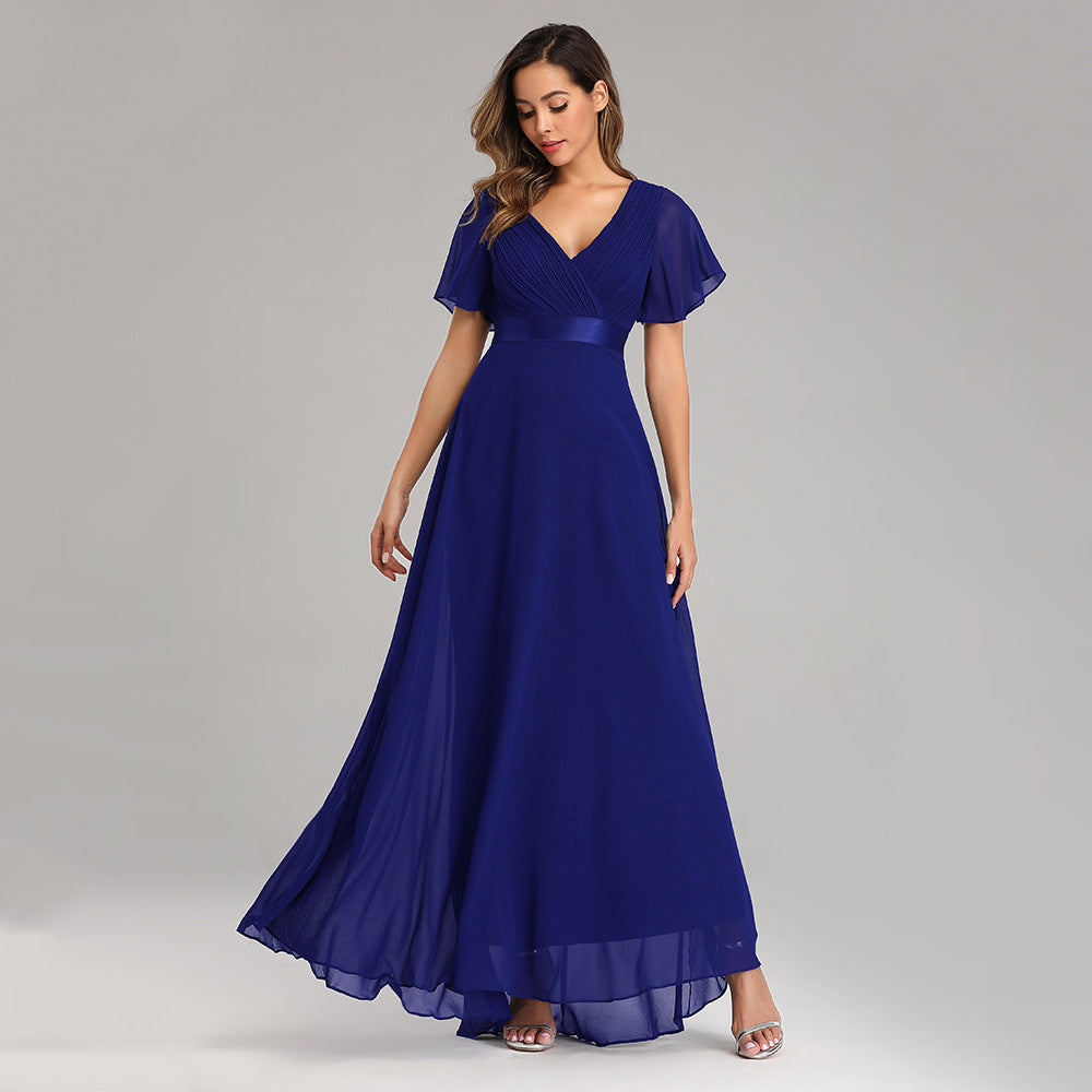 Elegant Chiffon Plus Sizes Bridesmaid Dresses-Dresses-Blue-S-Free Shipping Leatheretro