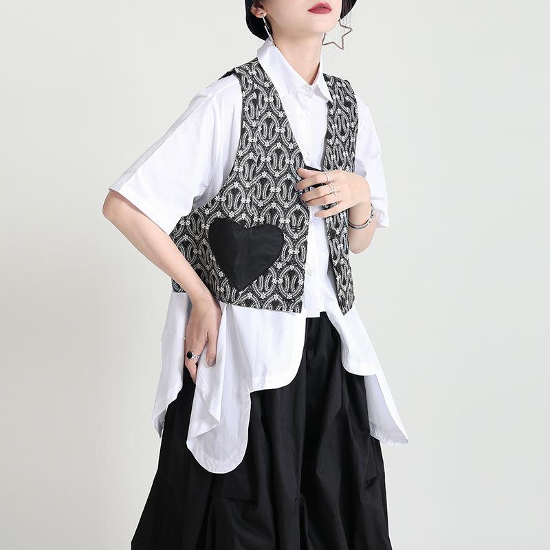 Fashion Vintage Women Sweetheart Design Vest-Women Shirts-The Same as picture-S-Free Shipping Leatheretro