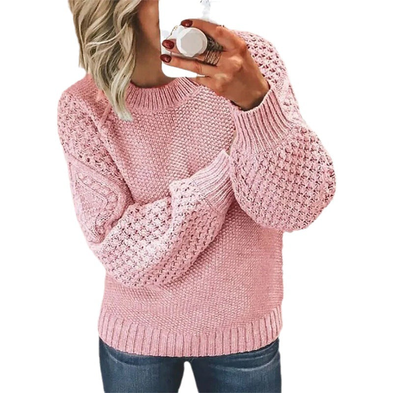 Casual Women Pullover Long Sleeves Sweaters-Shirts & Tops-White-S-Free Shipping Leatheretro