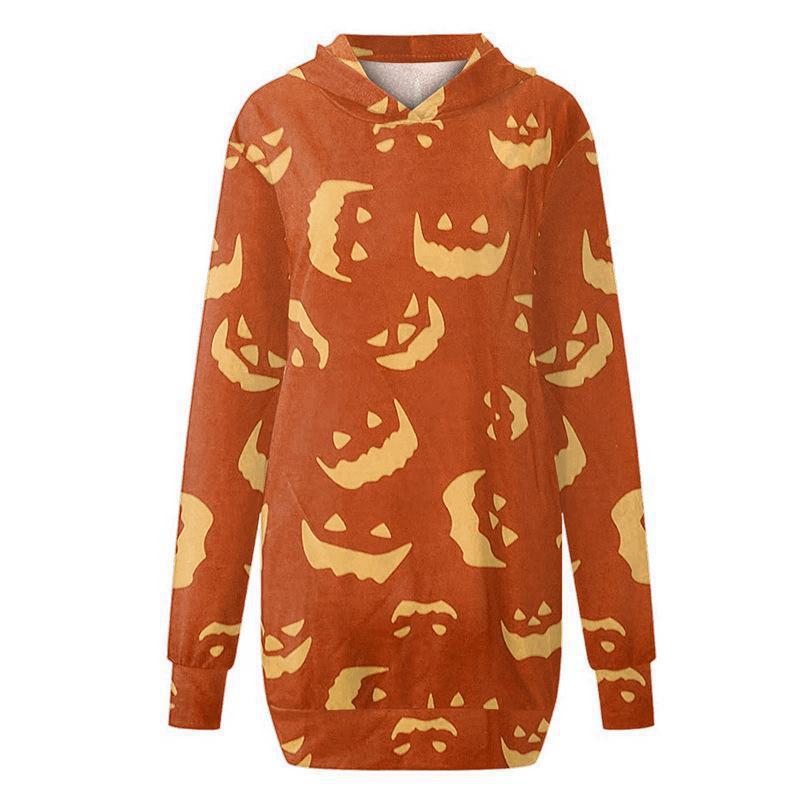 Happy Halloween Plus Sizes Women Hoodies-Shirts & Tops-Yellow-S-Free Shipping Leatheretro