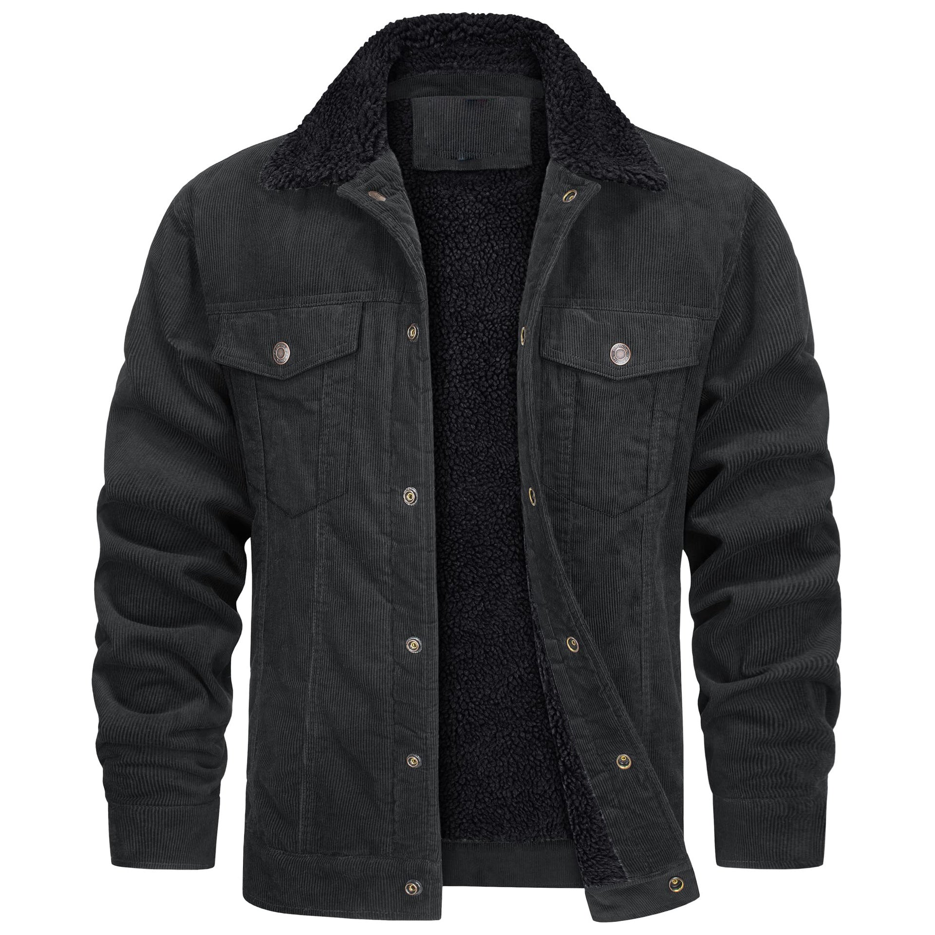 Casual Winter Long Sleeves Velvet Jacket Coats for Men-Coats & Jackets-Black-1-S-Free Shipping Leatheretro