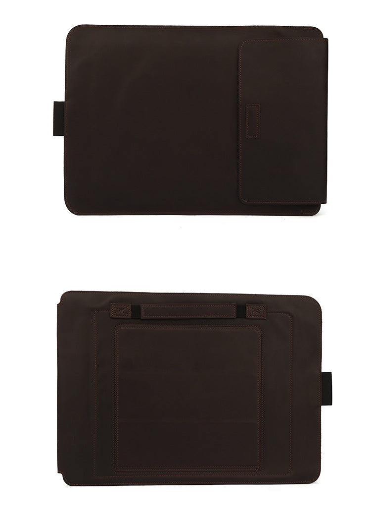 Vintage Multifunctional 13.3 Leather padfolio Laptop Bag J6522-Leather padfolio-Brown-Free Shipping Leatheretro