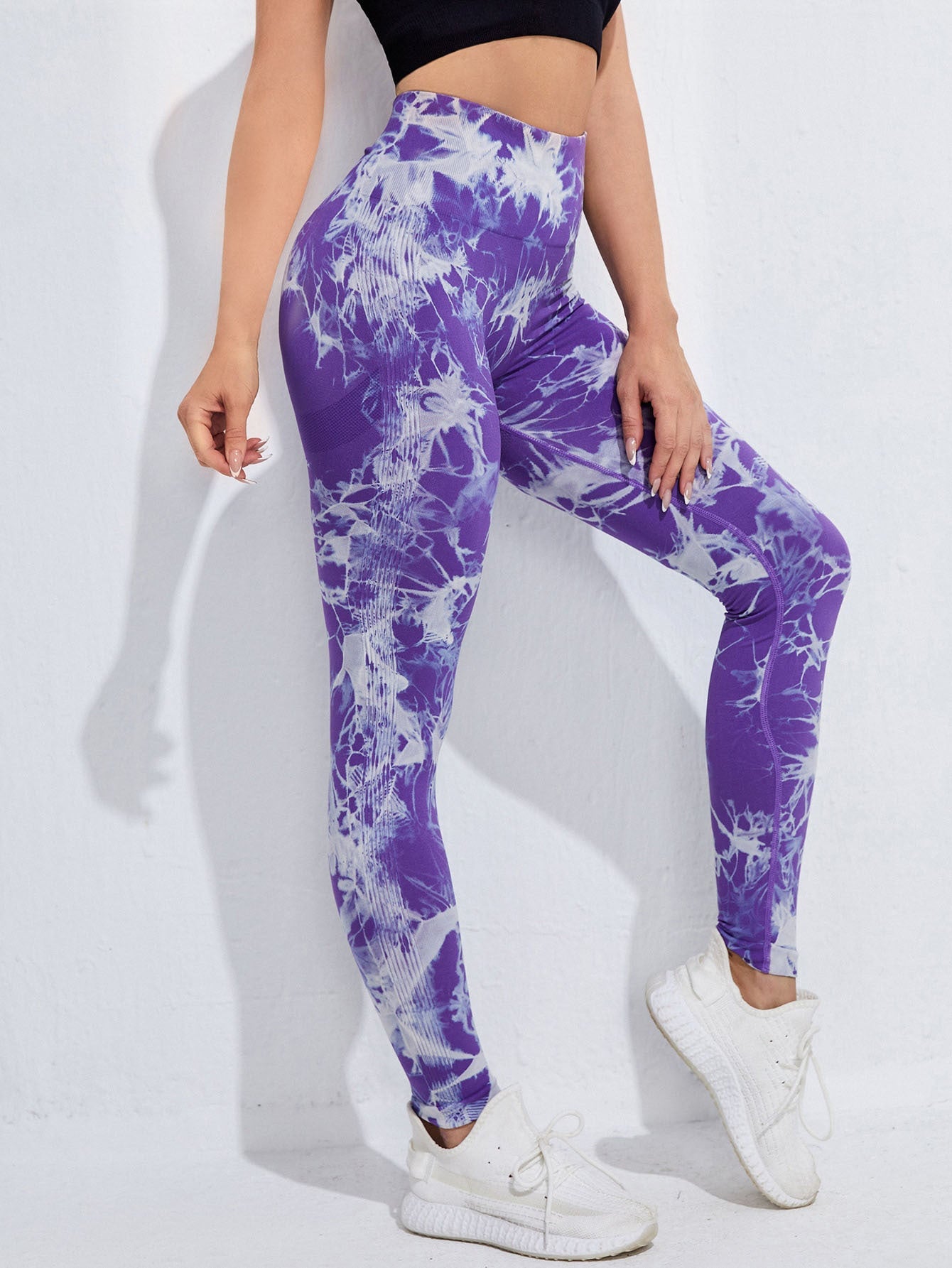 Women High Waist Dyed Yoga Running Leggings-Pants-Valander-S-Free Shipping Leatheretro