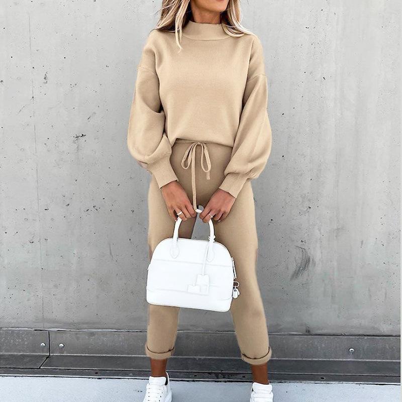 Casual High Neck Women Sports Suits with Pocket-Jumpsuits & Rompers-White-S-Free Shipping Leatheretro