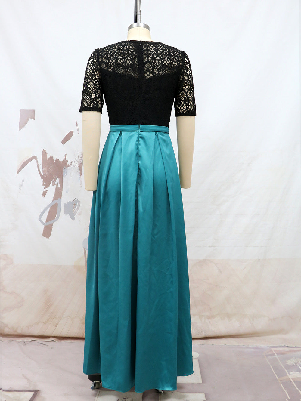 Elegant Asymmetrical Lace Party Dresses-Dresses-Blue-S-Free Shipping Leatheretro