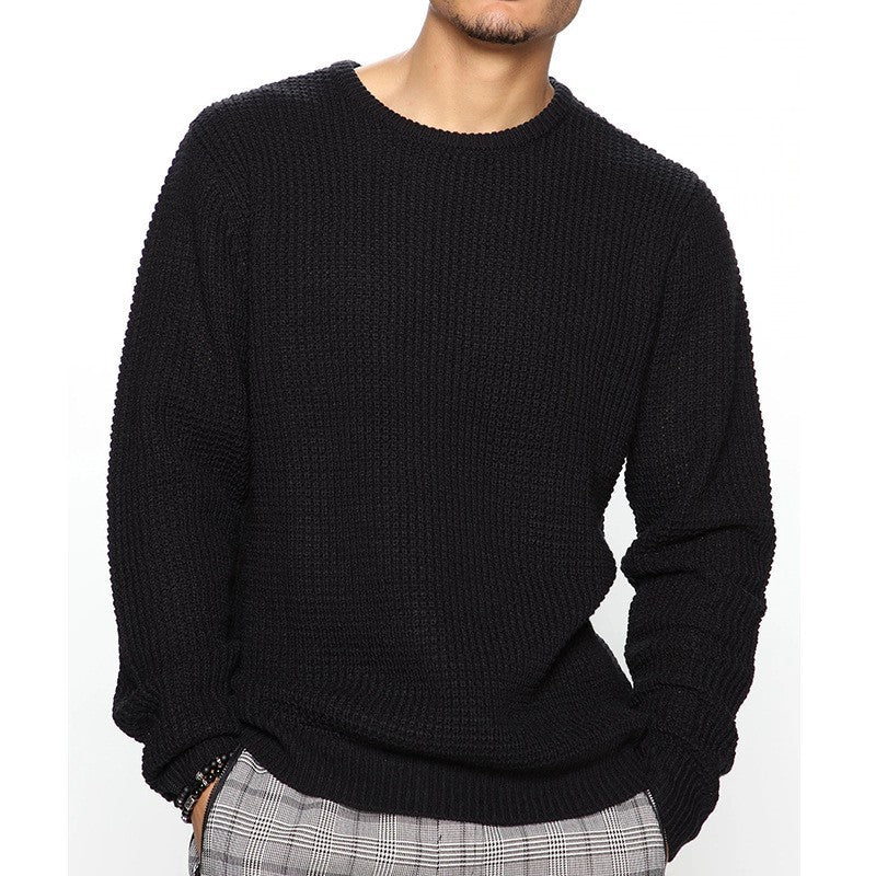 Casual Pullover Knitted Sweaters for Men-Shirts & Tops-Black-S-Free Shipping Leatheretro