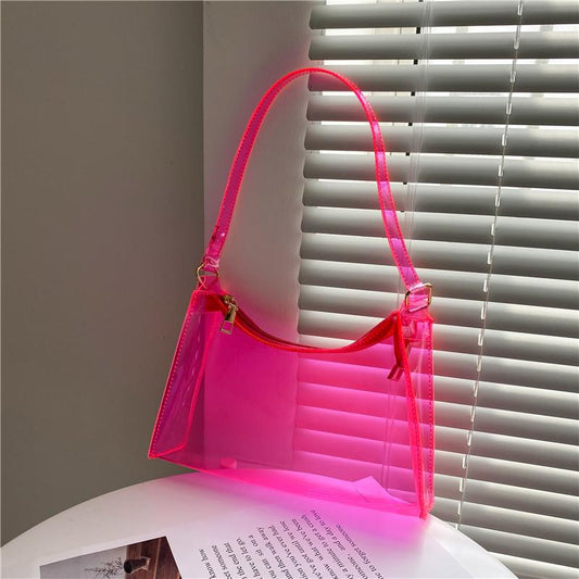 Fashion Summer Trasparent Jelly Handbags-Yellow-Free Shipping Leatheretro