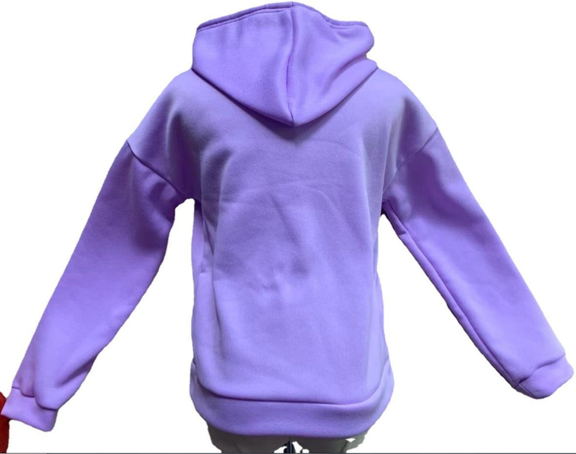 Casual Zipper Velvet Long Sleves Women Hoody Tops-Outerwear-Purple-S-Free Shipping Leatheretro