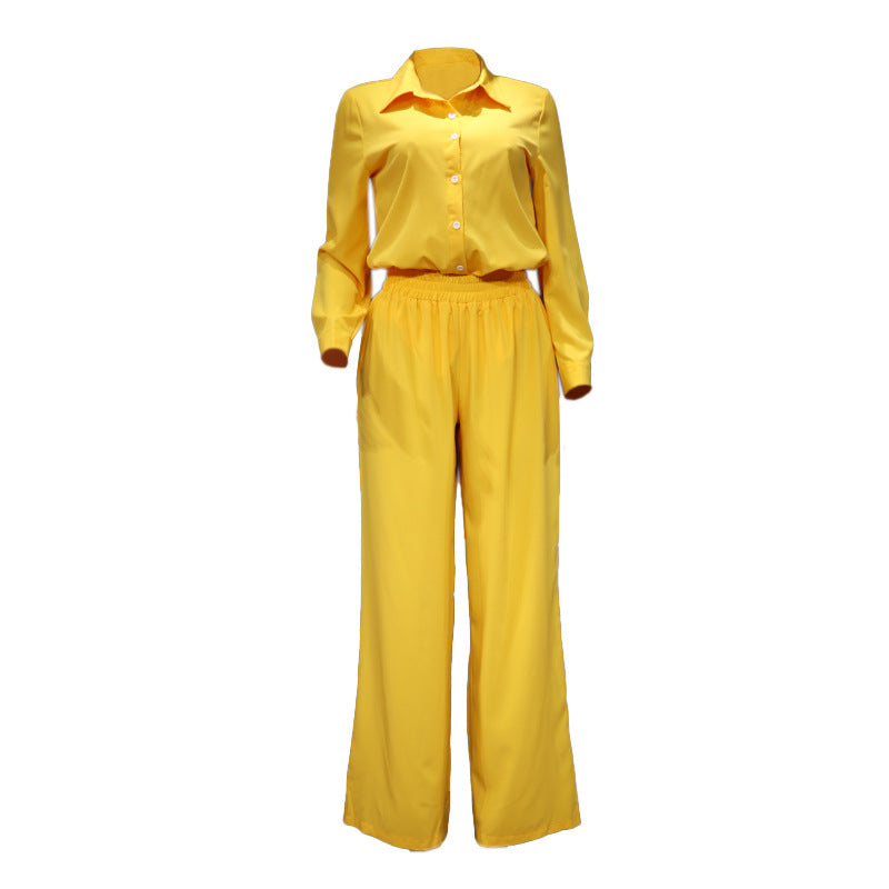 Fashion Fall Two Pieces Women Suits-Two Pieces Outfits-Yellow-S-Free Shipping Leatheretro