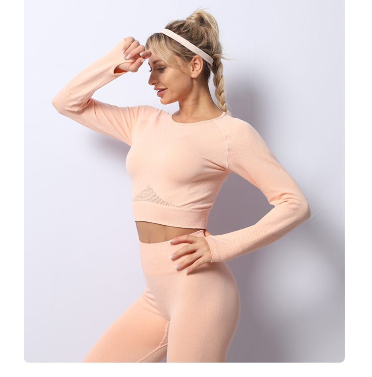 Sexy Sports Long Sleeves Yoga Suits-Exercise & Fitness-Gray-S-Free Shipping Leatheretro