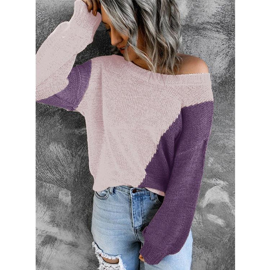 Women Knitting Irregular One Shoulder Sweaters-Sweaters-2-S-Free Shipping Leatheretro