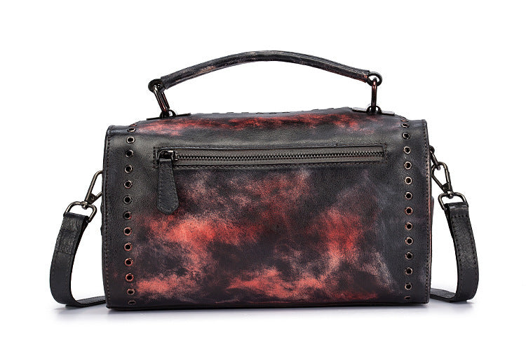 Vintage Large Storage Handmade Leather Handbags 2011-Leather Handbags for Women-Red-Free Shipping Leatheretro