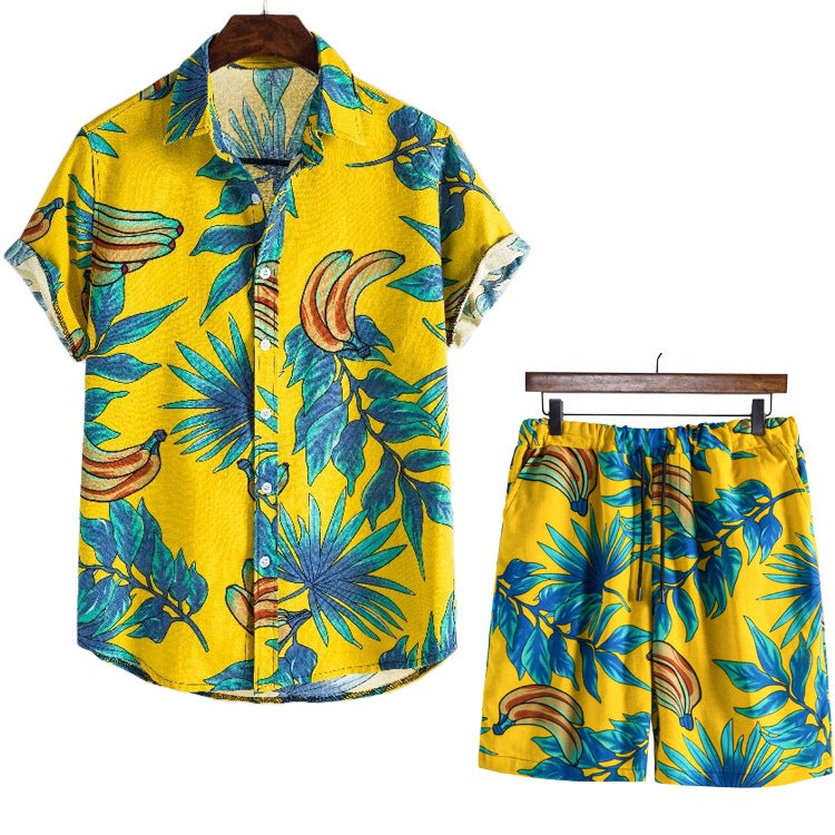 Leisure Summer Men's Short T Shirts and Shorts Suits-Suits-TZ24-M-Free Shipping Leatheretro