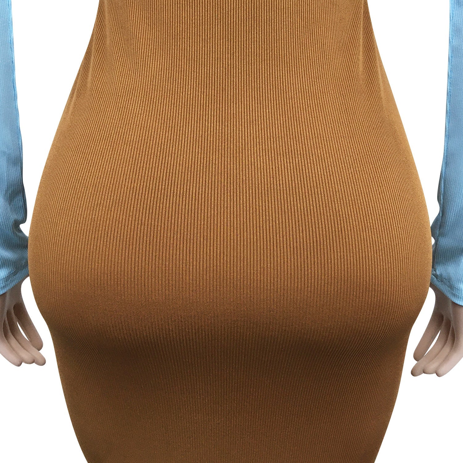 Sexy Constract Color Tight Dresses for Women-Dresses-Brown-S-Free Shipping Leatheretro