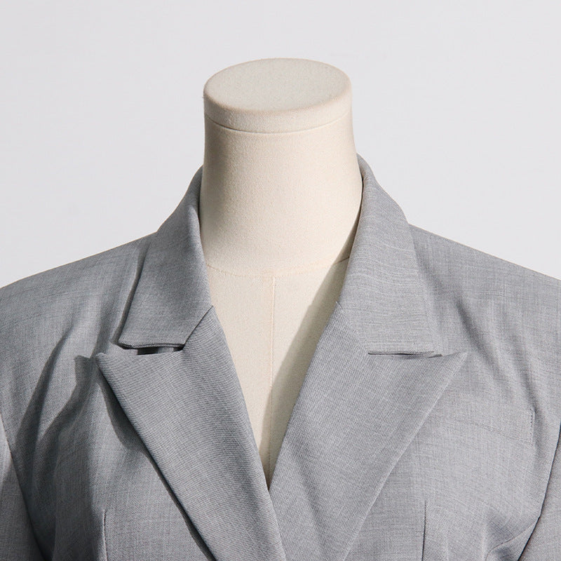 Designed Ruffled Women Blazer Tops-Shirts & Tops-Black-S-Free Shipping Leatheretro
