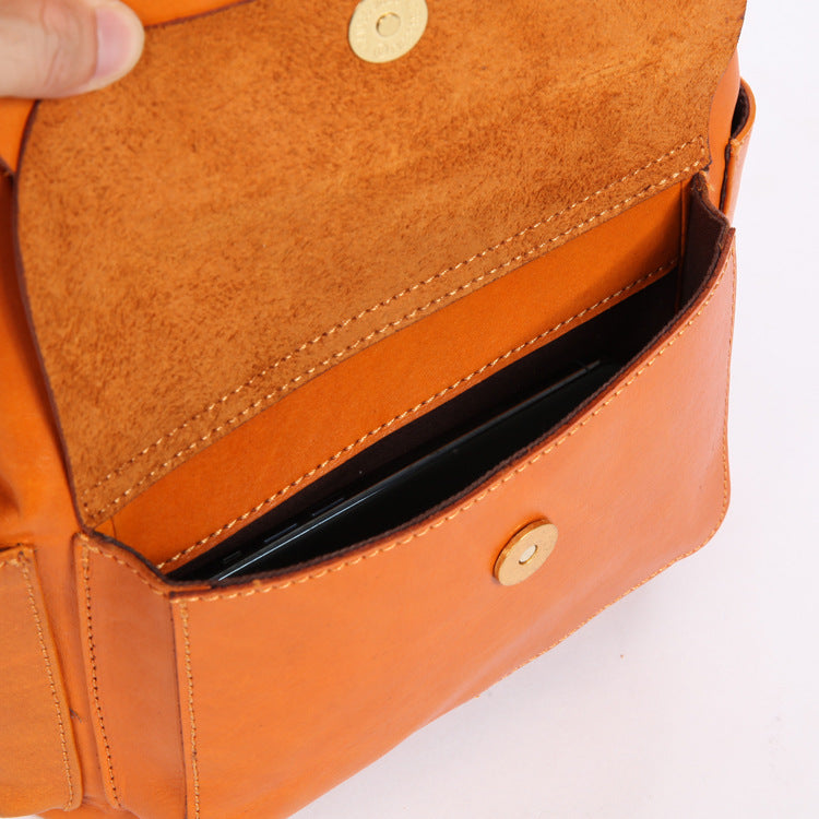 Handmade Vege Tanned Leather Traveling Backpack 6208-Backpacks-Black-Free Shipping Leatheretro