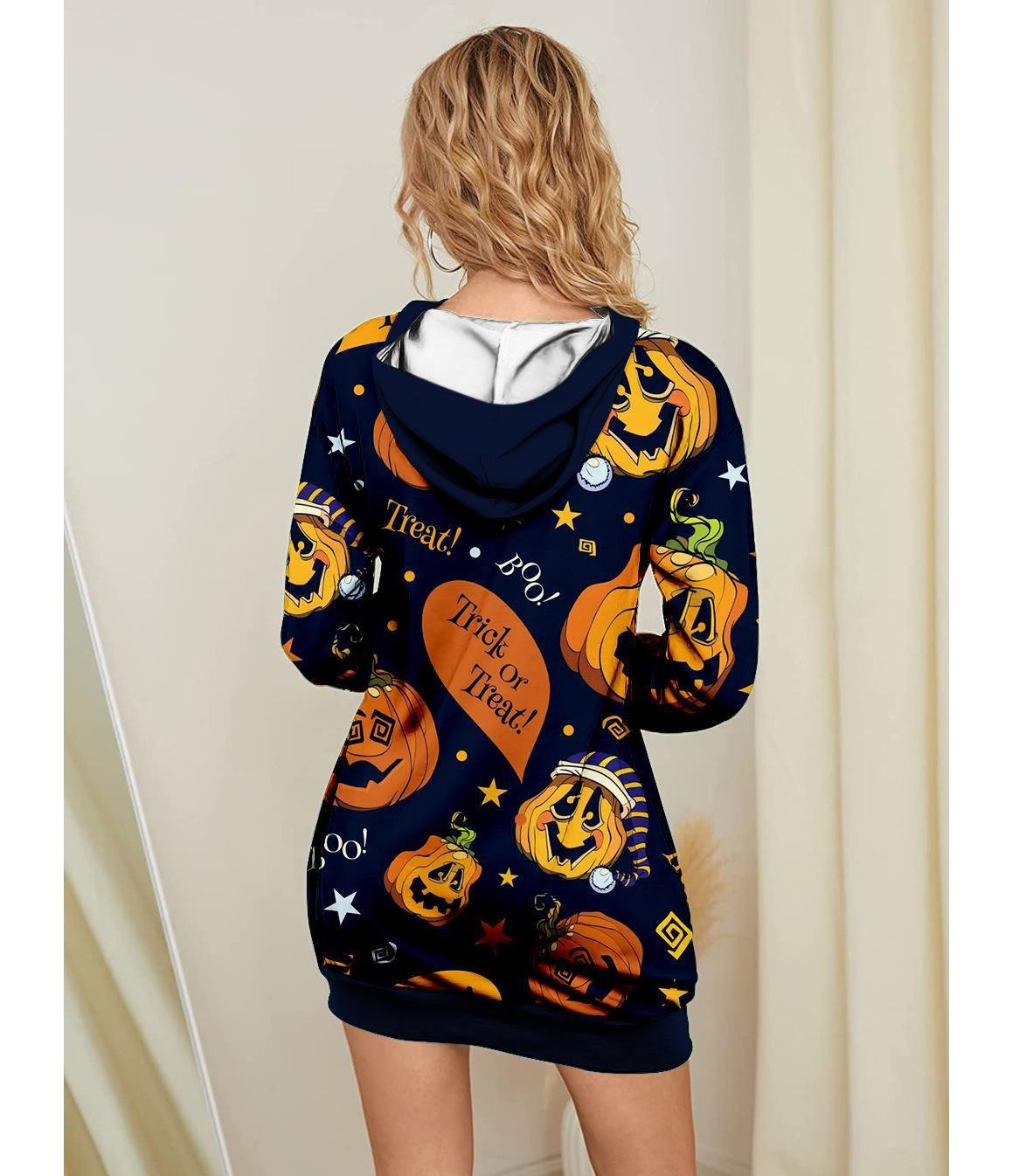 Halloween Pumpkin Design Pullover Hoodies for Women-Shirts & Tops-A-S-Free Shipping Leatheretro